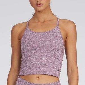 Performance Utility Crop Top Pink Purple Sport Top Yoga Workout Running Top